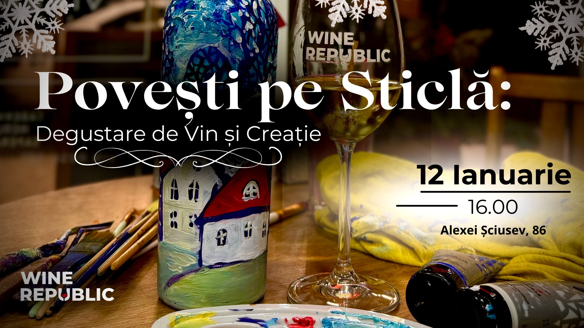 Pictură pe sticlă & Degustare de vinuri de la Corten Winery