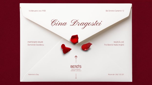 Cina Dragostei în colaborare cu Vinăria "Domeniile Davidescu" și Muzică Live | Trio Band & Nadia Anghel