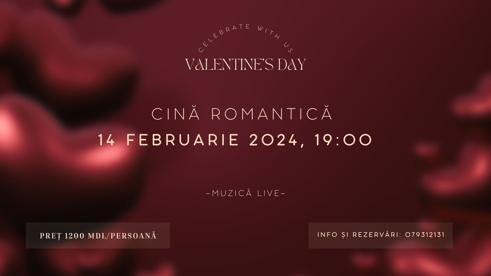 Cină romantică 14 Februarie 2024