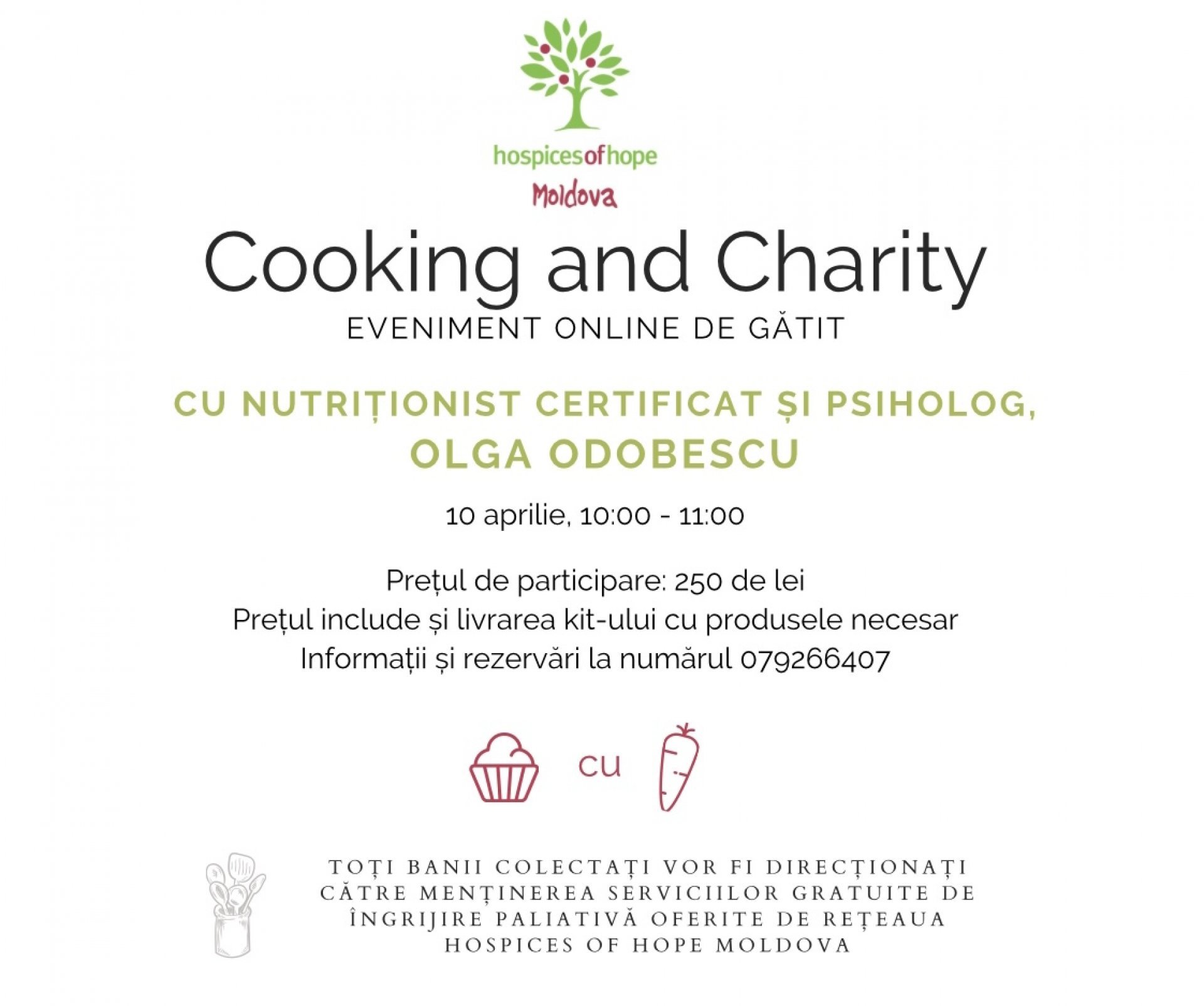 Cooking and Charity cu nutriționist certificat și psiholog, Olga Odobescu