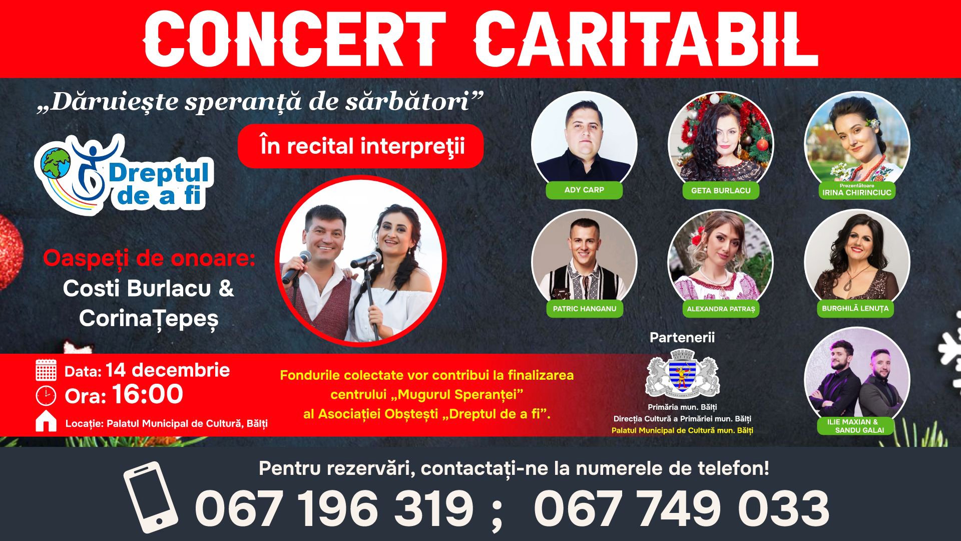 CONCERT CARITABIL "Dăruiește speranță de sărbători"