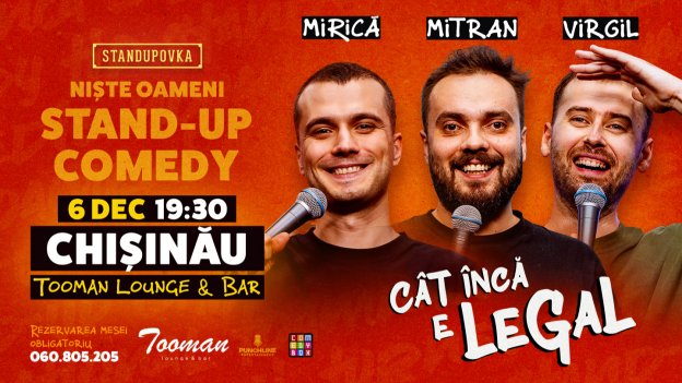  Stand-up Show  – Comedianți din România în Moldova pe 6 Decembrie