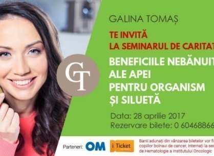 Seminar de caritate: Beneficiile nebanuite ale apei pentru organism si silueta