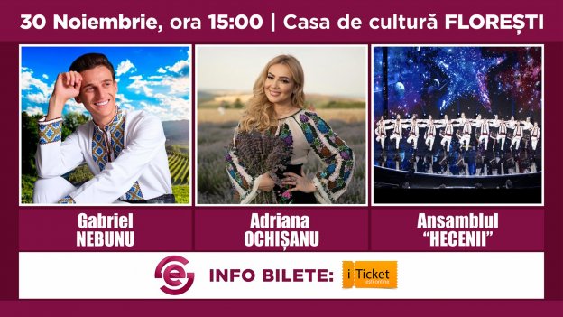 Gabriel Nebunu & Adriana Ochișanu și Ansamblul “Hecenii” la Florești