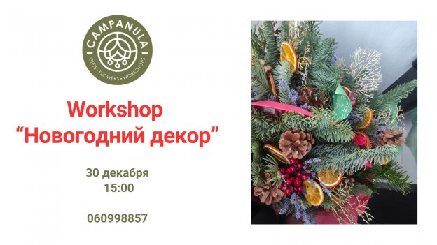 Workshop „Новогодний декор” | 30 Decembrie  