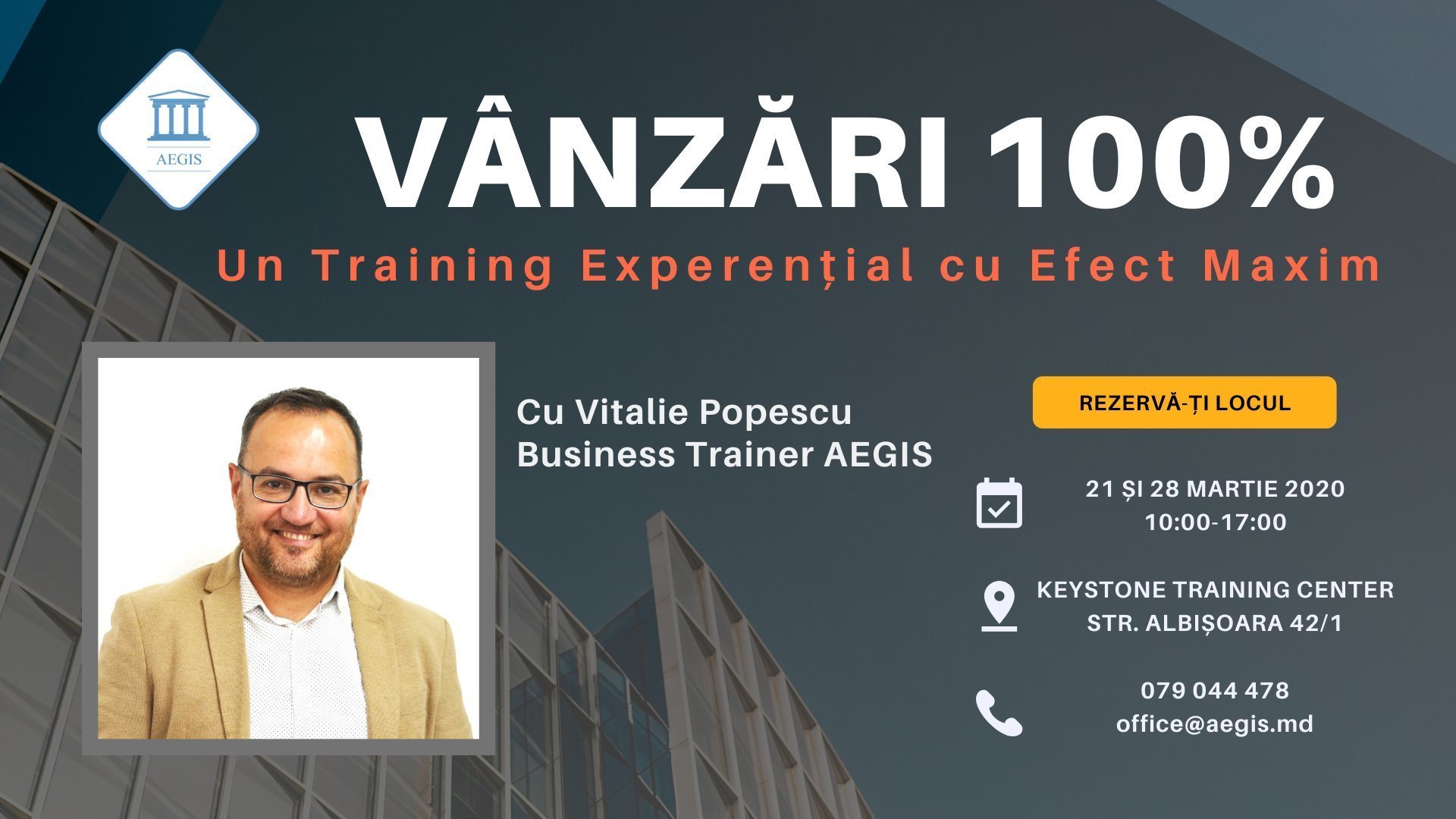 Vanzari 100% - un Training Experential de Vitalie Popescu