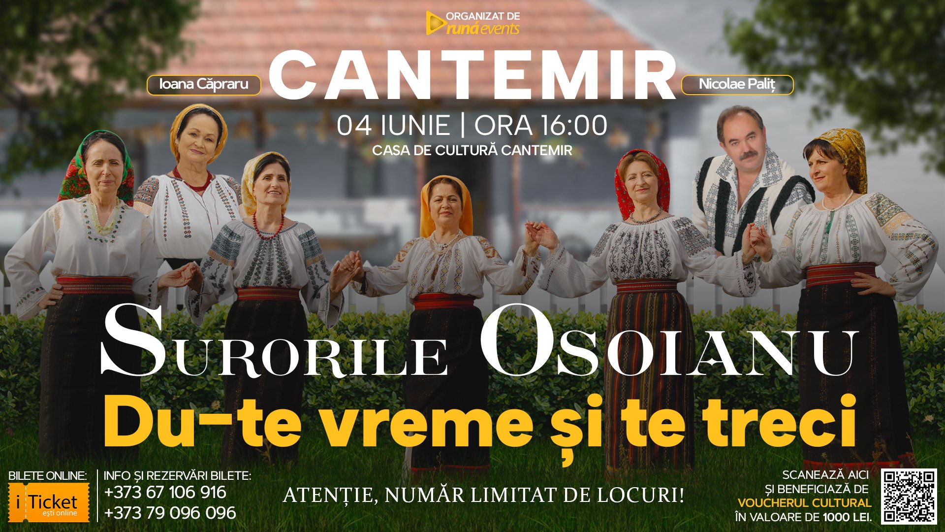 Concert in Cantemir - Surorile Osoianu, Ioana Capraru și Nicolae Palit - “DU-TE VREME ȘI TE TRECI”