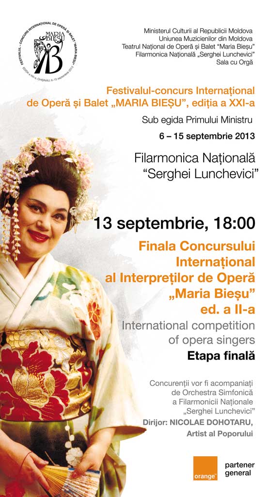Finala Concursului Internaţional al Interpreţilor de Operă "Maria Bieşu " ed. a II-a