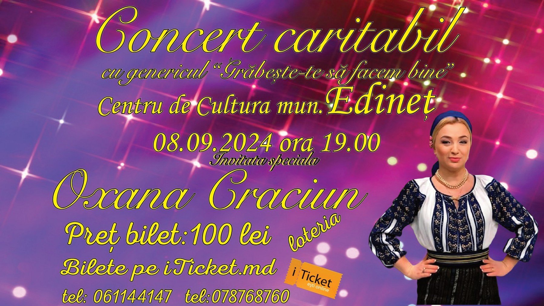 Concert caritabil cu Oxana Craciun | Edineț