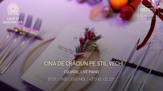 CINA de CRĂCIUN 07.01.25 la BERD`S Restaurant | MUZICĂ LIVE | Land of Basarabia Winery | Chef Alexei