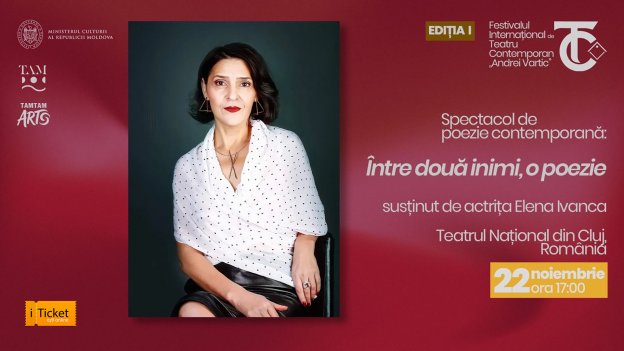 FITC prezintă: ÎNTRE DOUĂ INIMI, O POEZIE. SPECTACOL DE POEZIE CONTEMPORANĂ CU ELENA IVANCA