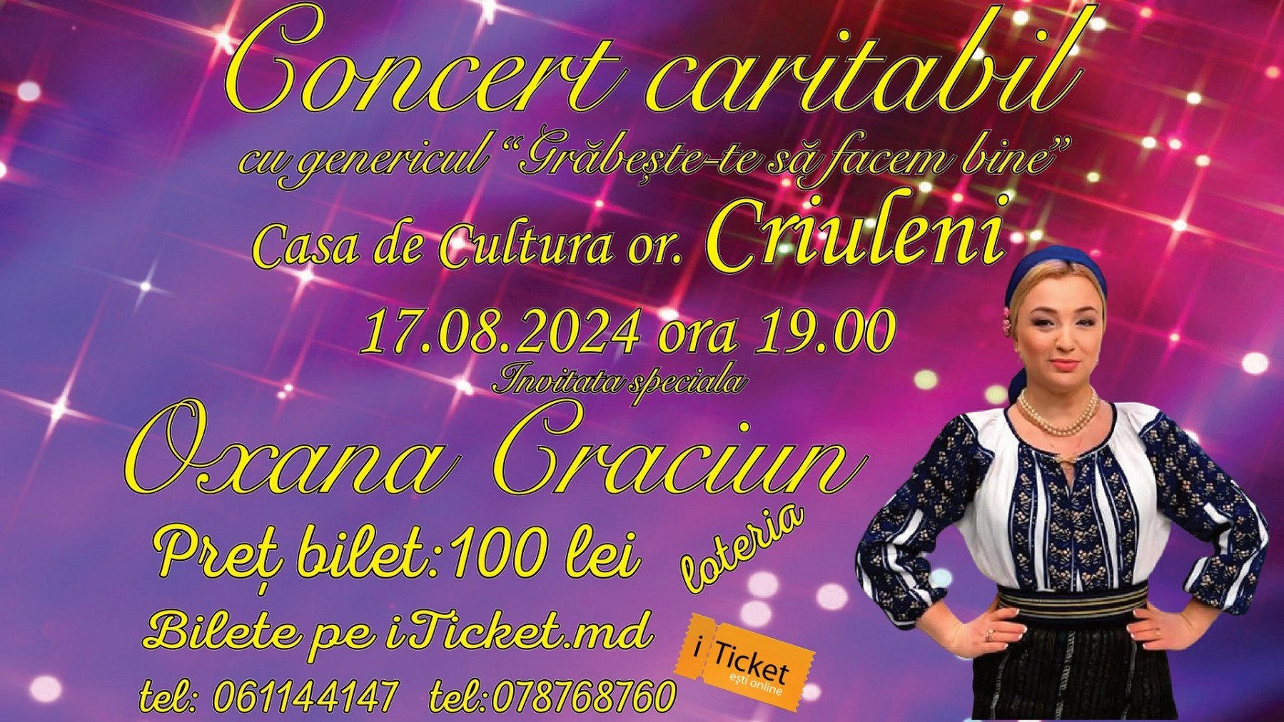 Concert caritabil cu Oxana Craciun | Criuleni