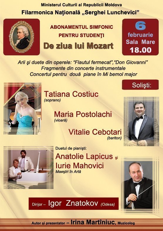 De ziua lui Mozart la Filarmonica Nationala